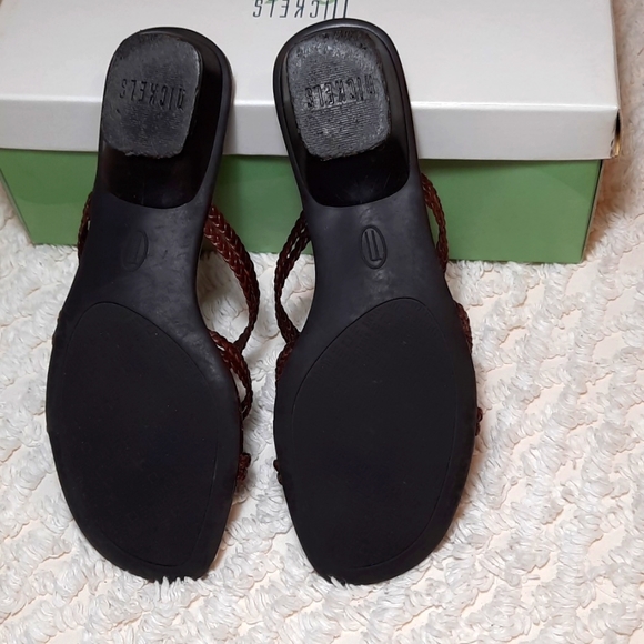 Nickels Woven leather strappy open back sandals,  size 6, brown. - Picture 2 of 8